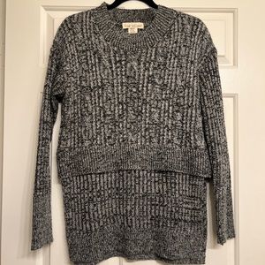 Lost in Lunar Gray Sweater | Faux Layered Look